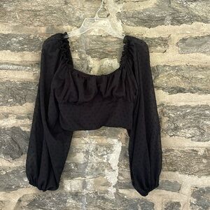 Black Long sleeve puff top